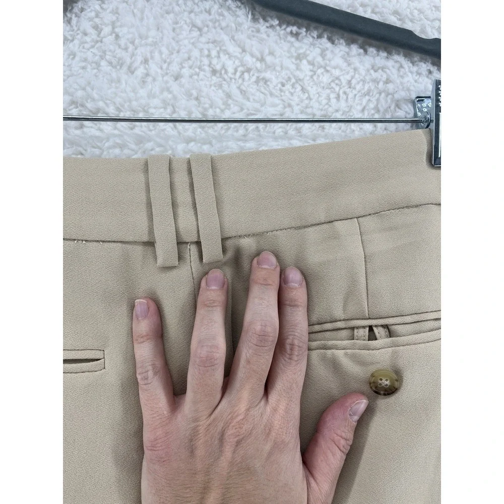 J Crew Essential Pant In City Crepe Women's Size 8 Beige Tapered Academia Career